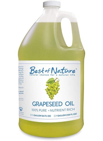 Best of Nature 100 Pure Grapeseed Oil  Unscented Lightweight NonGreasy Moisturizer for Hair Skin Face  Aromatherapy Carrier Oil for Essential Oils Gallon 128 fl oz