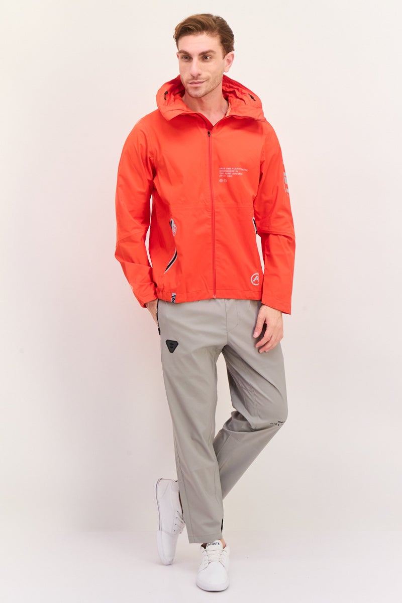 Aape By A Bathing Ape جاكيت واقي من الرياح للرجال بتصميم جرافيكي، أحمر - Image 4