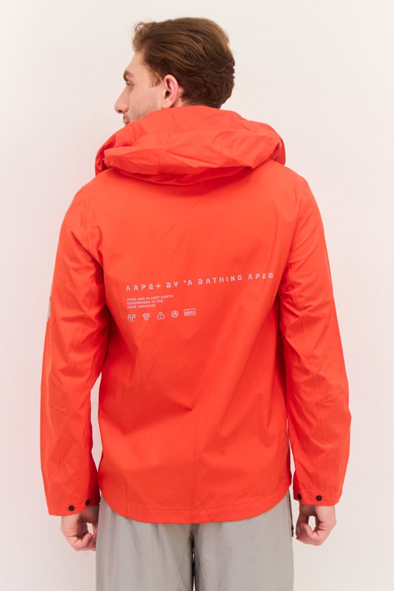 Aape By A Bathing Ape جاكيت واقي من الرياح للرجال بتصميم جرافيكي، أحمر - Image 3