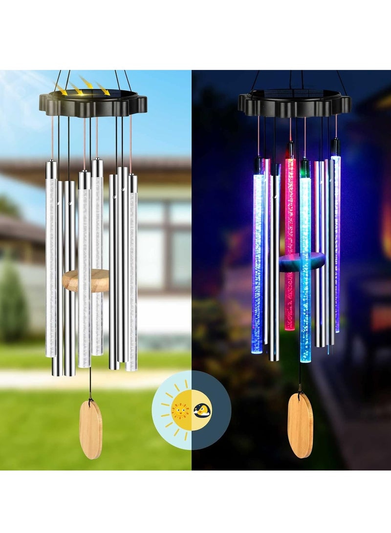 SYOSI Memorial Wind Chimes for Outside Large Deep Tone 30 Inches with 8 Tuned Tubes and Hook, Solar Wind Chimes Waterproof Garden Patio Yard Balcony and Home Decorations, Suitable as A Gift for Unisex - Image 1