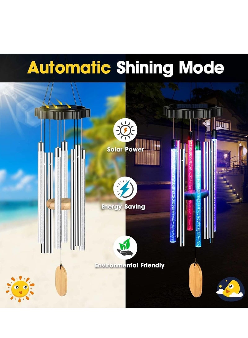 SYOSI Memorial Wind Chimes for Outside Large Deep Tone 30 Inches with 8 Tuned Tubes and Hook, Solar Wind Chimes Waterproof Garden Patio Yard Balcony and Home Decorations, Suitable as A Gift for Unisex - Image 3