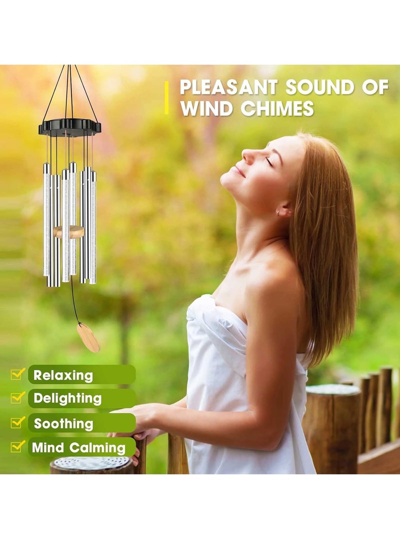 SYOSI Memorial Wind Chimes for Outside Large Deep Tone 30 Inches with 8 Tuned Tubes and Hook, Solar Wind Chimes Waterproof Garden Patio Yard Balcony and Home Decorations, Suitable as A Gift for Unisex - Image 2