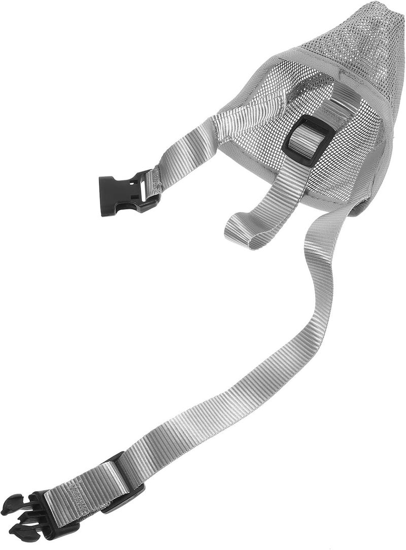 Dog Muzzle Mesh Breathable Soft Reusable Dog Mouth Cover Anti-Biting No Barking Protective Muzzle Gray S Size Suitable for Training Outdoor Use - Image 1