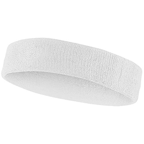 AMIFIT Sport Headband for Men and Women - Sports Headband for Workout & Running, Breathable, Non-Slip Sweat Head Bands for Long Hair, White (Pack of 1) - Image 1