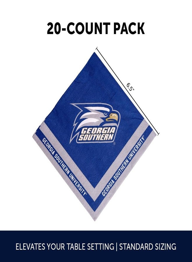 Desert Cactus Georgia Southern University Disposable Napkins GSU Eagles 20 Count 2 Ply 13 inch Square Party Celebration (Design A) - Image 2