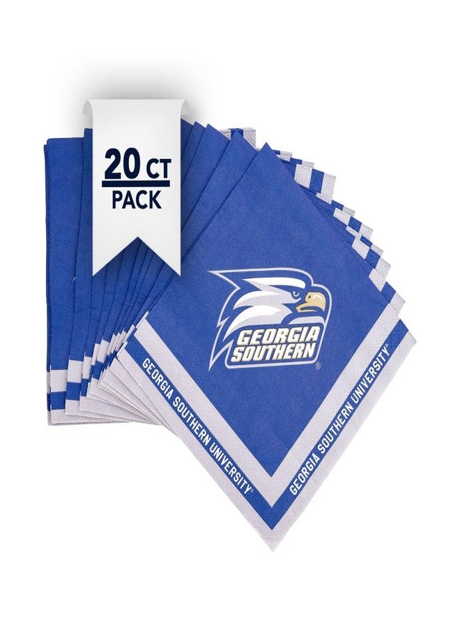 Desert Cactus Georgia Southern University Disposable Napkins GSU Eagles 20 Count 2 Ply 13 inch Square Party Celebration (Design A) - Image 1