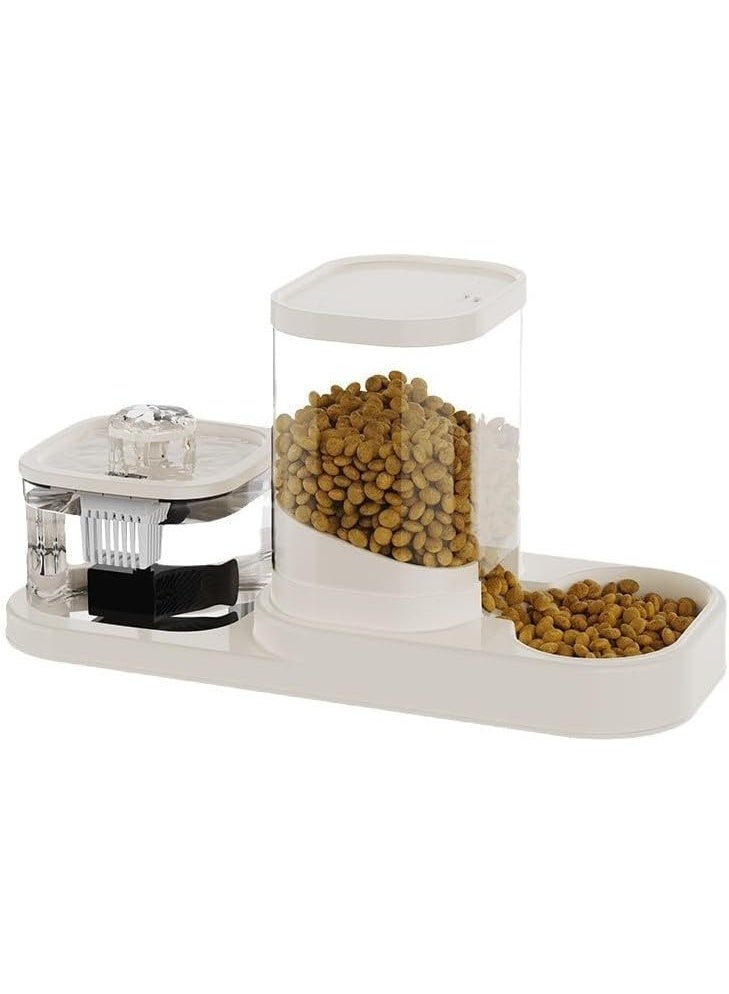 2-in-1 Cat/Dog Water Fountain & Feeder - 1.4L Auto Water Dispenser + 2.3L Food Container, Quiet Pump, Anti-Spill, for UAE/KSA Pets (Free Cleaner) - Image 1