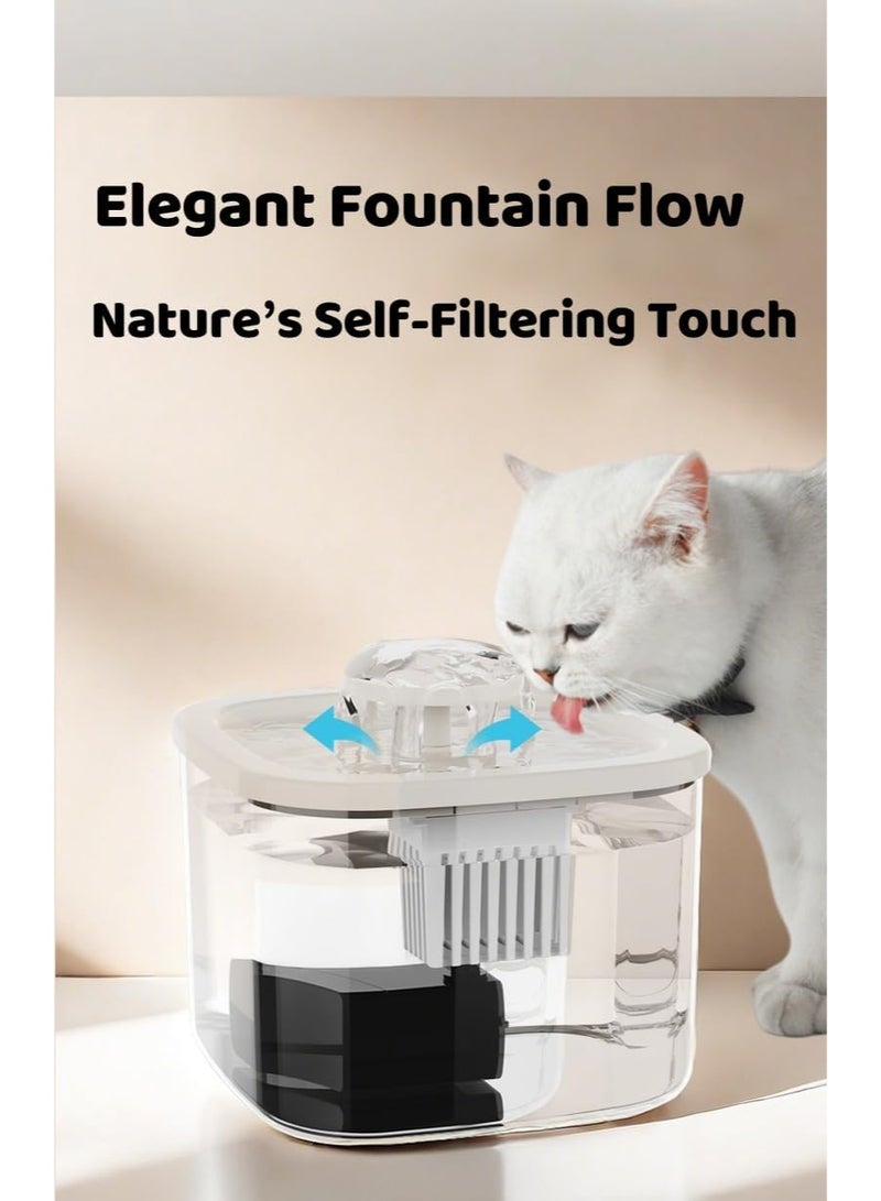 2-in-1 Cat/Dog Water Fountain & Feeder - 1.4L Auto Water Dispenser + 2.3L Food Container, Quiet Pump, Anti-Spill, for UAE/KSA Pets (Free Cleaner) - Image 3