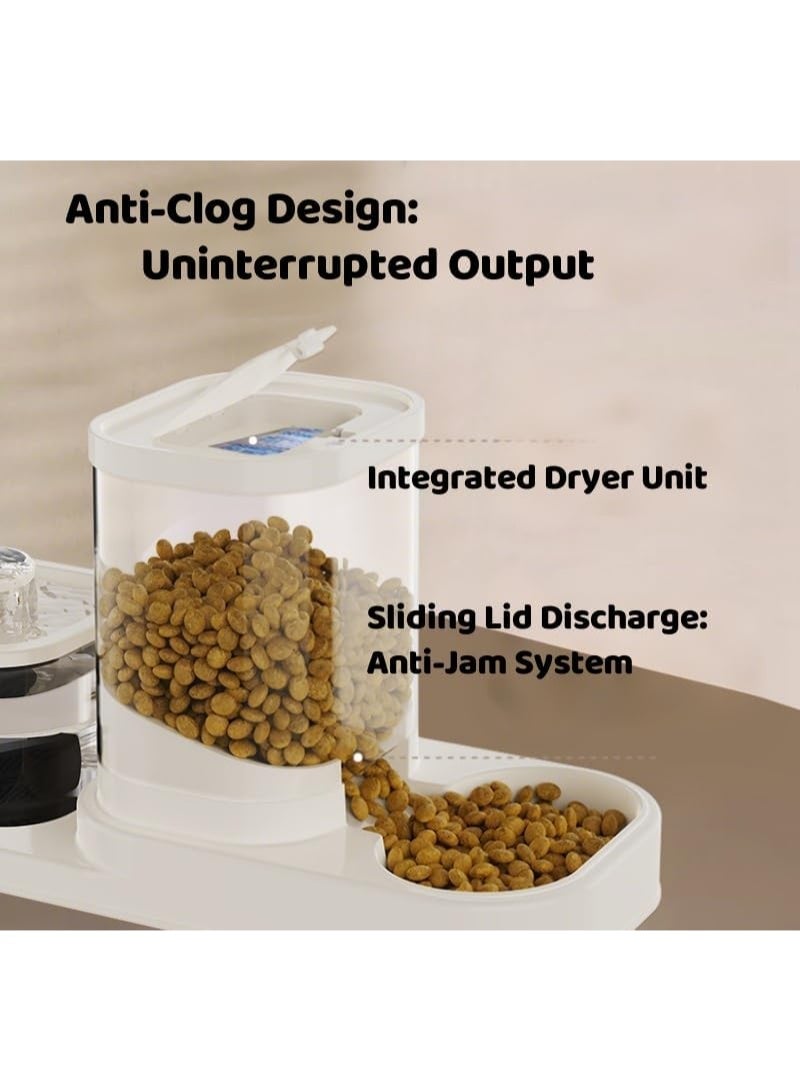 2-in-1 Cat/Dog Water Fountain & Feeder - 1.4L Auto Water Dispenser + 2.3L Food Container, Quiet Pump, Anti-Spill, for UAE/KSA Pets (Free Cleaner) - Image 5