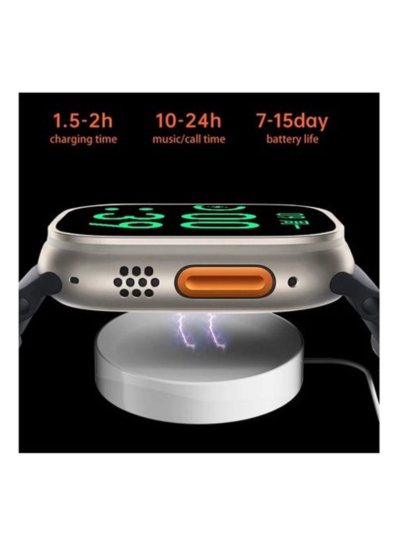 Generic - X8 Ultra Series 8 (2023) Smart Watch 2.08 Inch IPS display NFC Bluetooth V5 Call Waterproof IP67 Wireless Charger - Black - Image 1