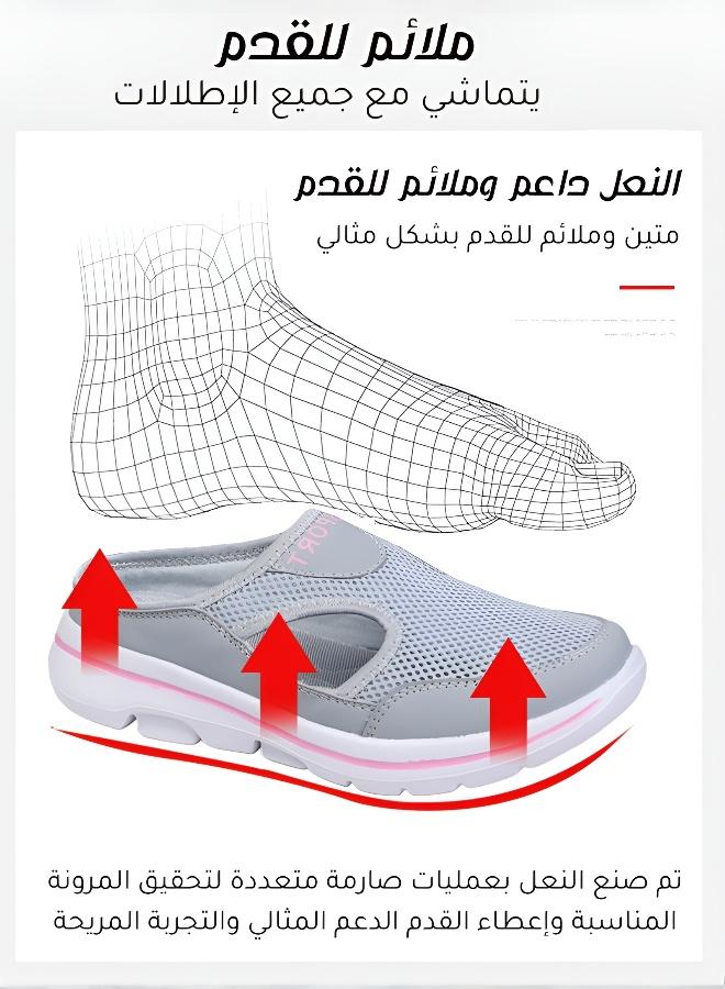 صندل بنعل سميك وشبكة مفتوحة، سهل الارتداء والخلع صندل مسامي مق مع نعل مضاد للانزلاق للعناية بالقدمين، مريح ومناسب للمقاسات الكبيرة، صندل رياضي - Image 3