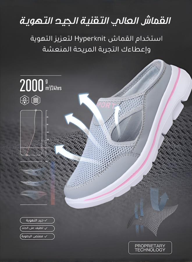 صندل بنعل سميك وشبكة مفتوحة، سهل الارتداء والخلع صندل مسامي مق مع نعل مضاد للانزلاق للعناية بالقدمين، مريح ومناسب للمقاسات الكبيرة، صندل رياضي - Image 2