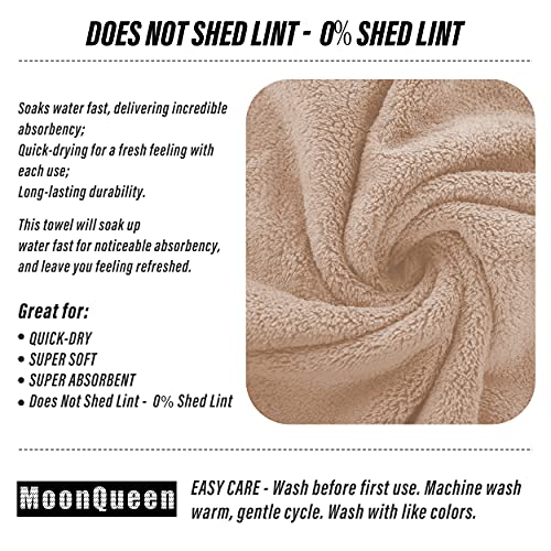 MOONQUEEN 6 Pack Premium Hand Towels - Quick Drying - Microfiber Coral Velvet Highly Absorbent Towels - Multipurpose Use as Hotel, Bathroom, Shower, Spa, Hand Towel 16 x 28 inches (Brown) - Image 4
