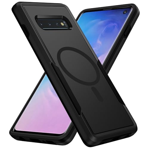 Teayoha for Samsung Galaxy S10 Case,[Compatible with Magsafe] [Military Grade Drop Tested] Shockproof Magnetic Tough Rugged Protective Phone Case -6.1 inch (Black) - Image 1