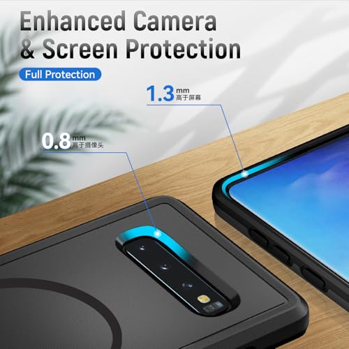 Teayoha for Samsung Galaxy S10 Case,[Compatible with Magsafe] [Military Grade Drop Tested] Shockproof Magnetic Tough Rugged Protective Phone Case -6.1 inch (Black) - Image 4