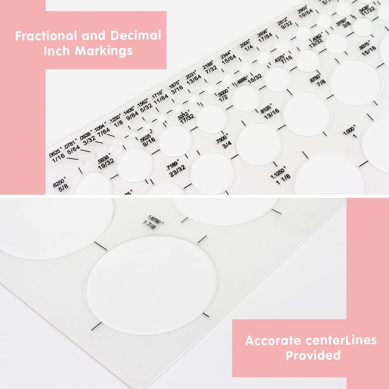 Tamaki Circle Template Circle Round Stencil Templates for Drafting for Office and School Building Formwork Drawings Templates, Large and Small Size, 3 Pack - Image 4