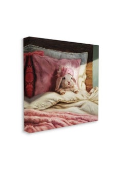 Stupell Industries Bunny Rabbit Resting In Bed Offwhite Pink Designed By Lucia Heffernan Canvas Wall Art 24 X 24  - Image 2