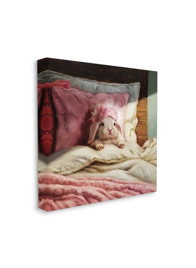 Stupell Industries Bunny Rabbit Resting In Bed Offwhite Pink Designed By Lucia Heffernan Canvas Wall Art 24 X 24 - Image 2