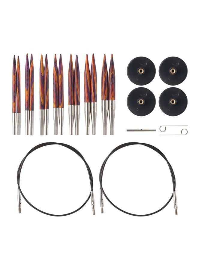 KnitPicks Options 2-3/4" Short Tip Interchangeable Wood Knitting Needle Set (Radiant) - Image 1