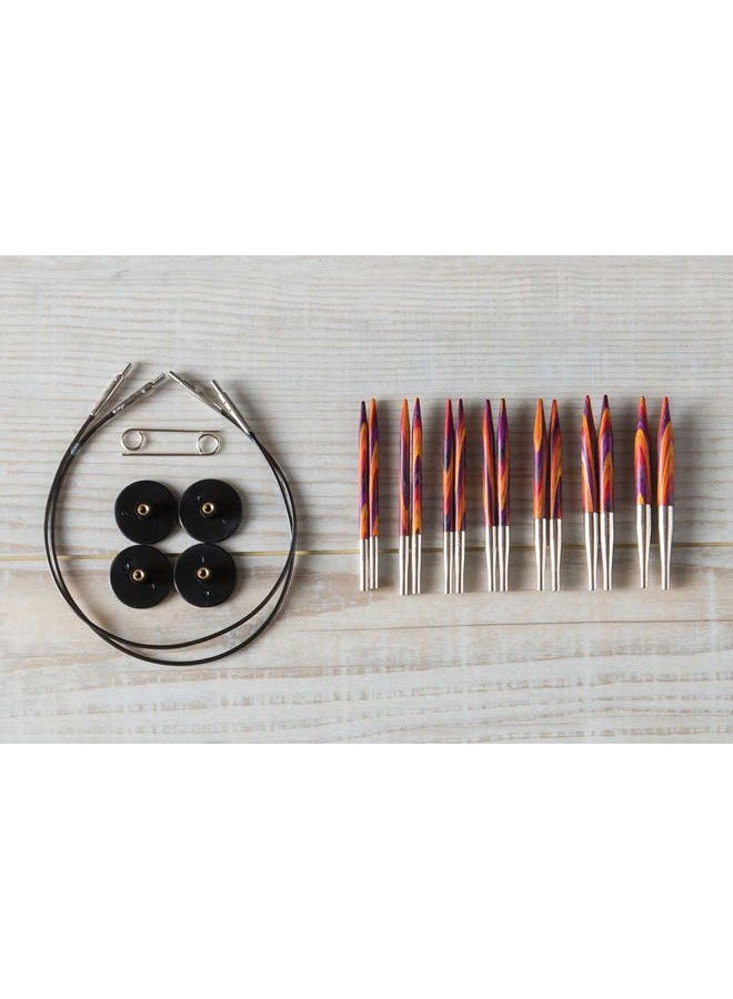 KnitPicks Options 2-3/4" Short Tip Interchangeable Wood Knitting Needle Set (Radiant) - Image 3