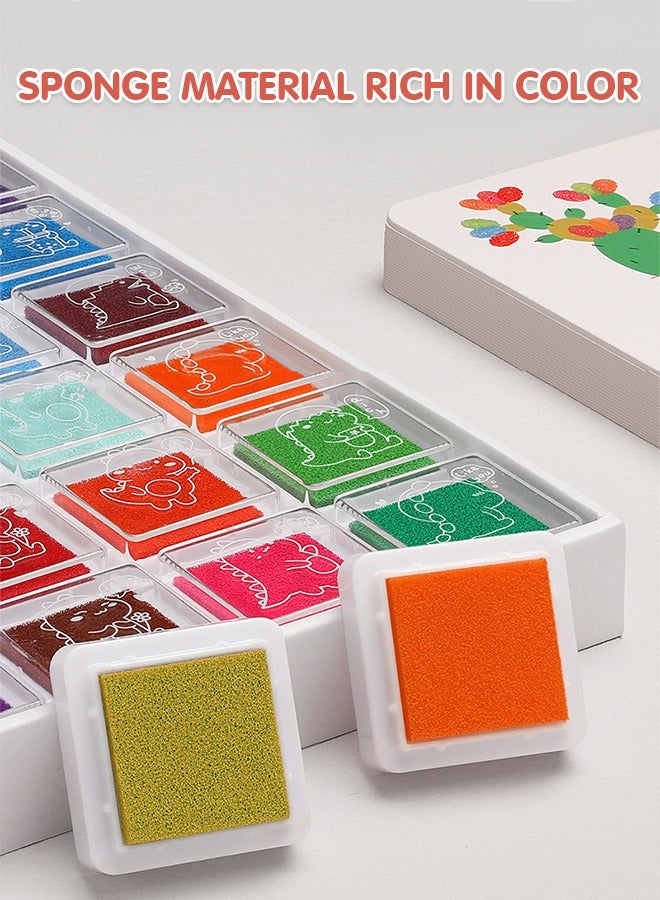 GROIC Funny Finger Painting Kit for Kids, 24 Colors Washable & Non-Toxic Finger Drawing Toys and Picture Album Educational Tool Kit for DIY Craft - Image 4