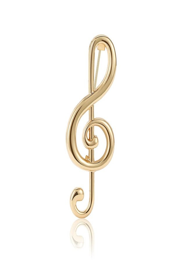 OIDIMS Minimalist Music Note Brooch for Women Men Simple Brooches Elegant Lapel Pin Dress Accessories Corsage for Hat Bag Suit Fashion Jewelry for Music Party Wedding Banquet Musician Boutonniere (Gold-Tone) - Image 1