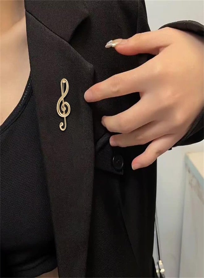 OIDIMS Minimalist Music Note Brooch for Women Men Simple Brooches Elegant Lapel Pin Dress Accessories Corsage for Hat Bag Suit Fashion Jewelry for Music Party Wedding Banquet Musician Boutonniere (Gold-Tone) - Image 2