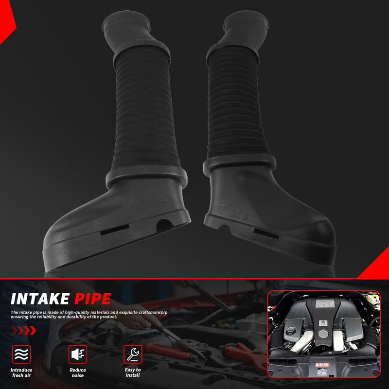 Bomunik Air Cleaner Intake Duct Hose Pair for Benz E550 CLS550 E63 AMG - Image 2