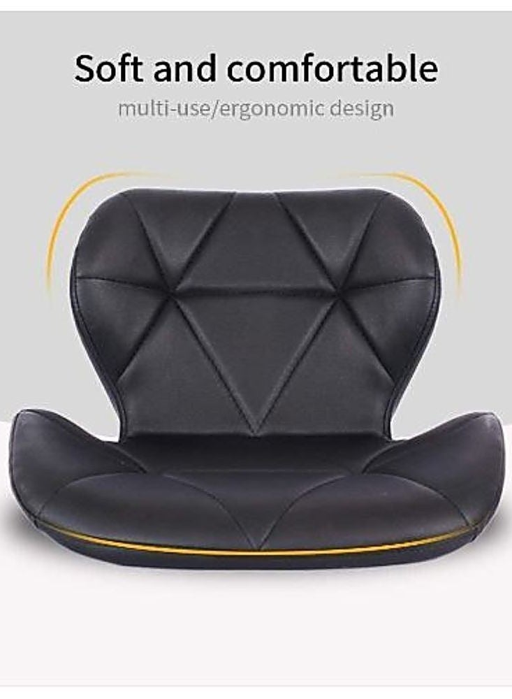 AL WADI FURNITURE Set of 2 Diamond Style PU Leather Extra Wide Comfortable Cushioned Adjustable Bar Stool with Footrest High Chair for Kitchen,Bar Counter,Office Chair, Black  - Image 5