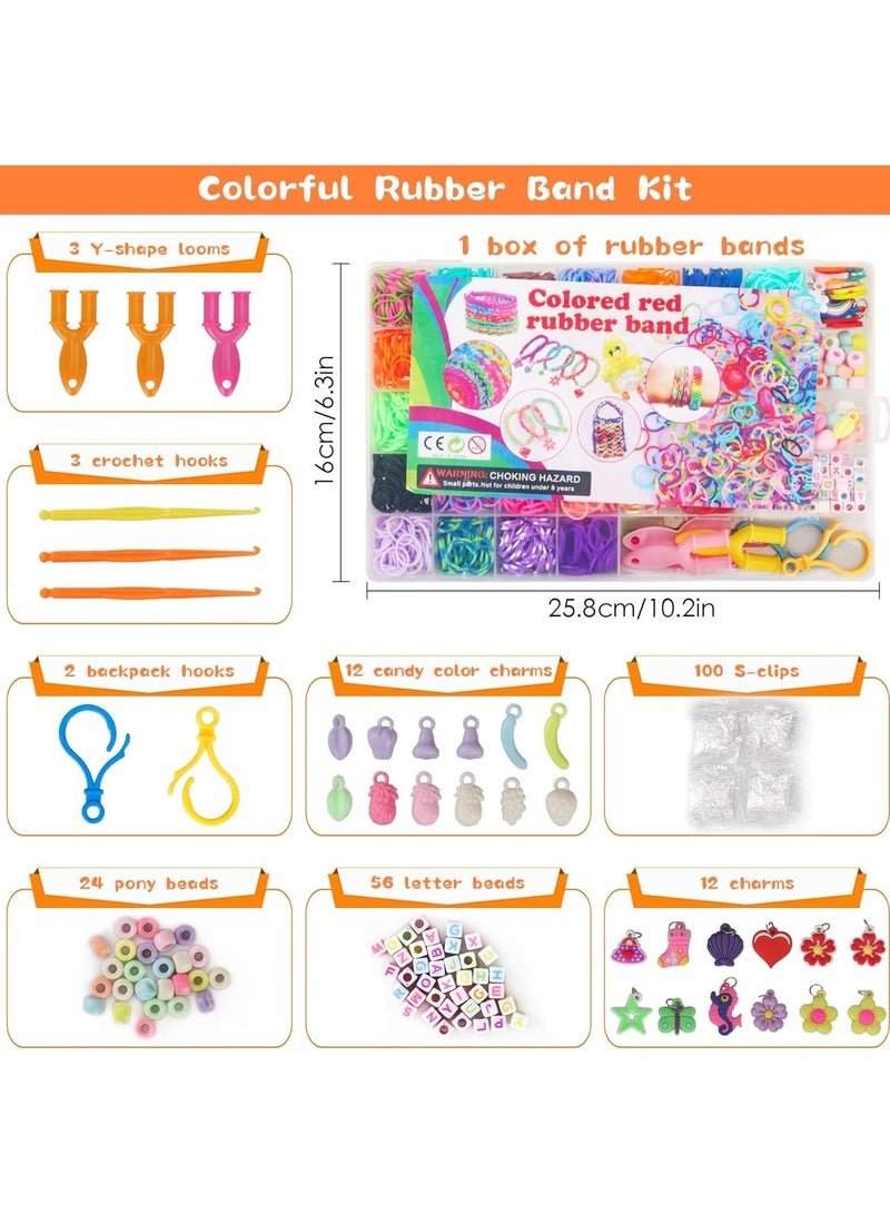 LIMOS 3000+ Rubber Band Bracelet Kit, Colorful Loom Bracelet Making Kit with Storage Box, DIY Art Craft Set with Charms Beads for Beginners Birthday Christmas Parties Gift - Image 4