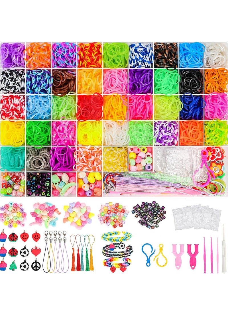 LIMOS 3000+ Rubber Band Bracelet Kit, Colorful Loom Bracelet Making Kit with Storage Box, DIY Art Craft Set with Charms Beads for Beginners Birthday Christmas Parties Gift - Image 1