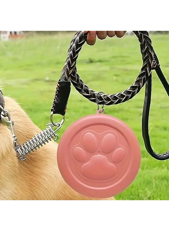 وردي 4.33 بوصة 2 في 1 مجموعة وعاء طعام وماء محمولة للحيوانات الأليفة مع غطاء للكلاب والقطط للسفر في الهواء الطلق - Image 4