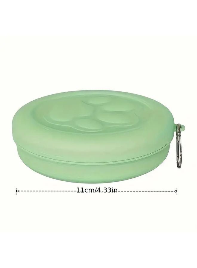 وردي 4.33 بوصة 2 في 1 مجموعة وعاء طعام وماء محمولة للحيوانات الأليفة مع غطاء للكلاب والقطط للسفر في الهواء الطلق - Image 3