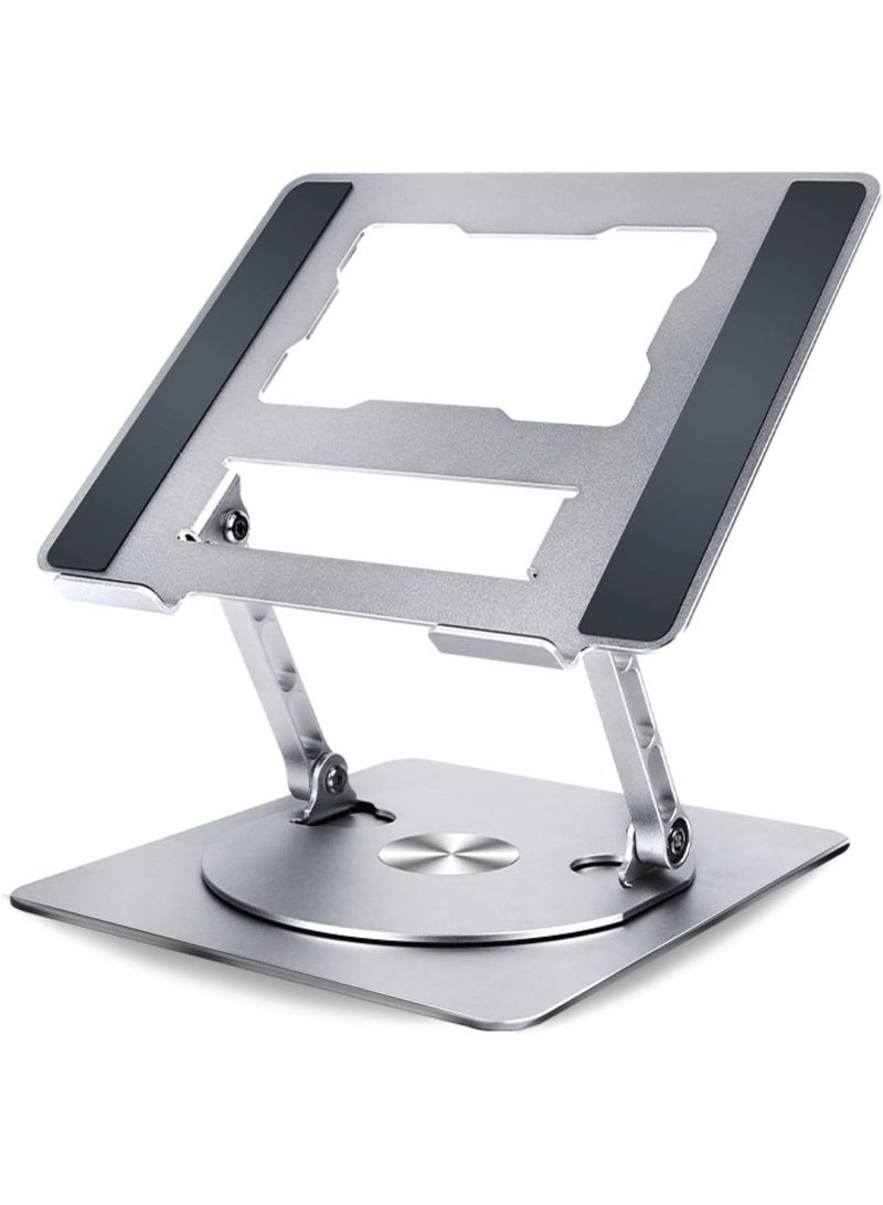 Portable tabletop stand with 360º rotating base – foldable design compatible with laptops, notebooks, and tablets – ventilated and portable stand - Image 1