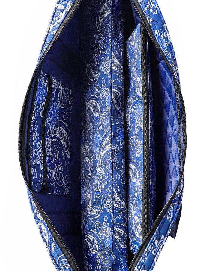 GUSTARIA Empty Mahjong Bag,Thickened Blue Printed American Mahjong Set, Tiles Bag and Mahjong Racks&Pushers Drawstring Bag Included (Case Only) - Image 3