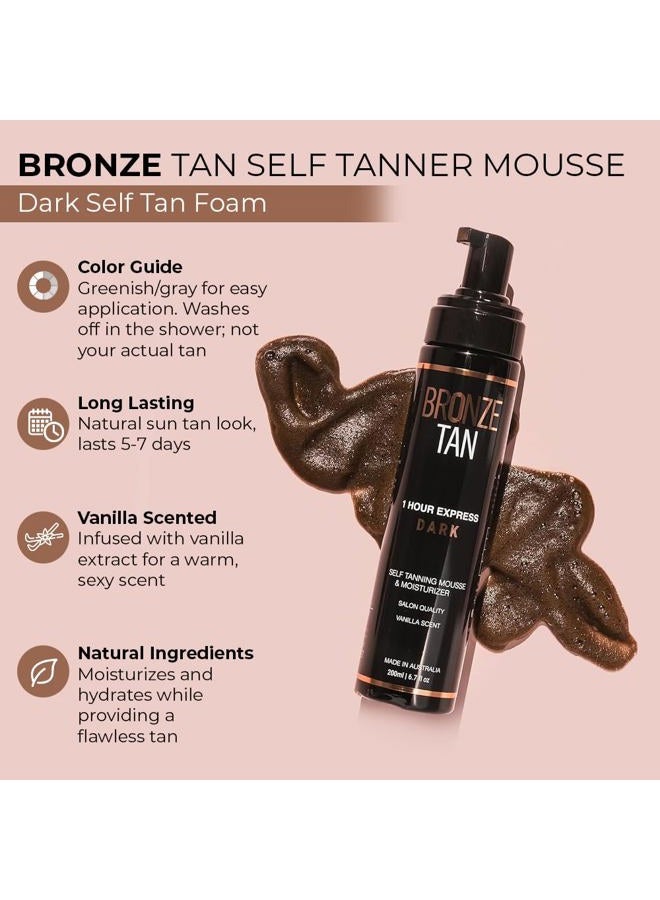 Existing Beauty Bronze Tan Dark Moisturizing Self Tanning Mousse and Sunless Tanner For Fair to Medium Skin Tones Salon Quality Vanilla Scented (200 ml/ 6.7 oz) - Image 2