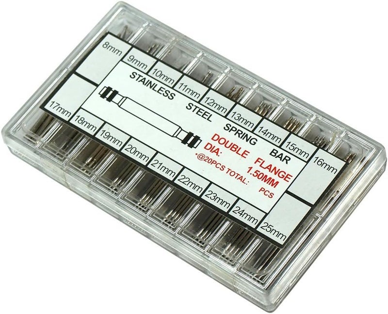 Horizon 360 PCS Stainless Steel Watch Band Spring Bars Strap Link Pins 8mm to 25mm - Image 1