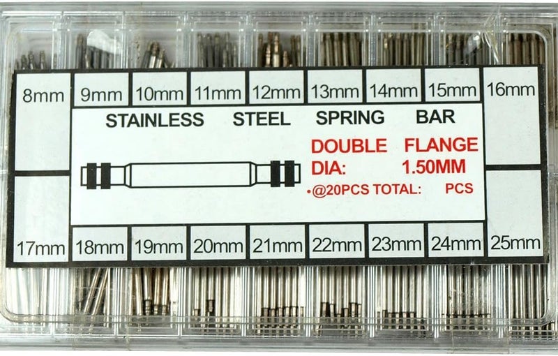 Horizon 360 PCS Stainless Steel Watch Band Spring Bars Strap Link Pins 8mm to 25mm - Image 2