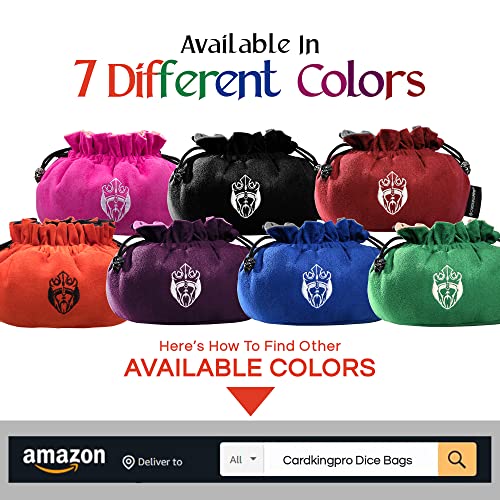 CardKingPro Immense Dice Bags with Pockets - Black - Capacity 150+ Dice - Great Organizer for Dice Hoarders, Perfect for Dungeons and Dragons [Patented Design] - Image 2