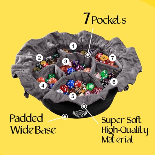 CardKingPro Immense Dice Bags with Pockets - Black - Capacity 150+ Dice - Great Organizer for Dice Hoarders, Perfect for Dungeons and Dragons [Patented Design] - Image 3
