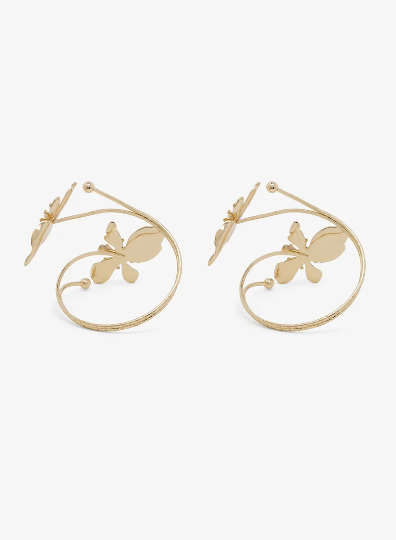 ايلا Floral Gold Accent Bracelet Cuff