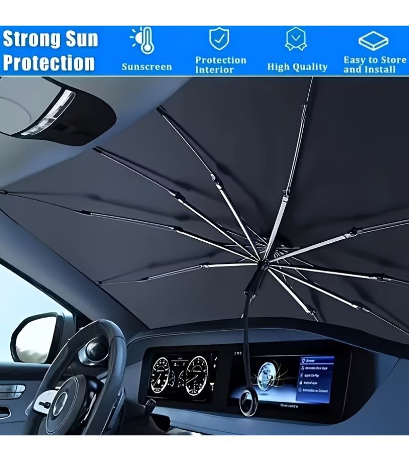 2026 Painted Silvery Car Sunshade Front Windshield Sun Protection Heat Insulation Visor - Image 1
