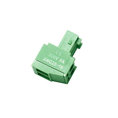 Augiimor 30PCS KF2EDGK 2 Pin 3.5mm Pitch PCB Screw Terminal Block Connector 300V 8A PCB Mount Screw Terminal Block Connector (Green) - Image 3