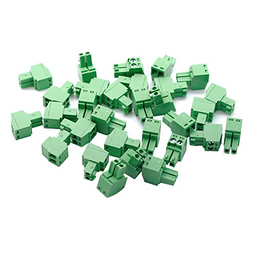 Augiimor 30PCS KF2EDGK 2 Pin 3.5mm Pitch PCB Screw Terminal Block Connector 300V 8A PCB Mount Screw Terminal Block Connector (Green) - Image 1