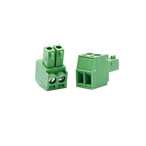 Augiimor 30PCS KF2EDGK 2 Pin 3.5mm Pitch PCB Screw Terminal Block Connector 300V 8A PCB Mount Screw Terminal Block Connector (Green) - Image 2