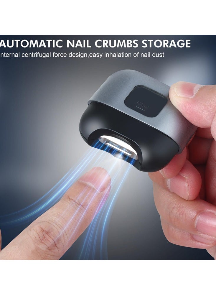 Meiyilan Electric Nail Clipper with Light, Automatic Nail Clipper Rechargeable with 2 Speeds and Nail Chip Storage for Babies, Children, Adults, Caregivers and Seniors  - Image 2