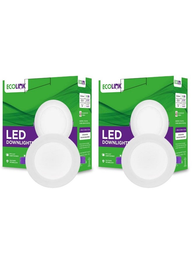 ECOLINK ضوء سقف مخفي EcoLink 10W | مصباح LED دائري للسقف للمنزل والقاعة | قطع: 3 بوصة، اللون: ضوء النهار البارد، عبوة من 2 - Image 1