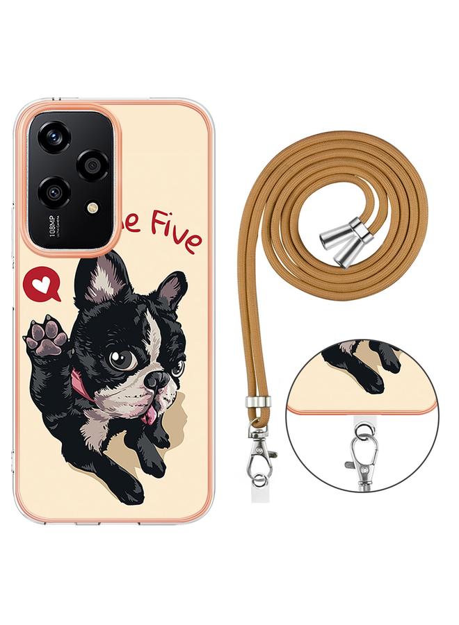 زبون جراب لهاتف Honor 200 Lite Global مطلي بالكهرباء من الجانبين مع حبل تعليق - Image 4