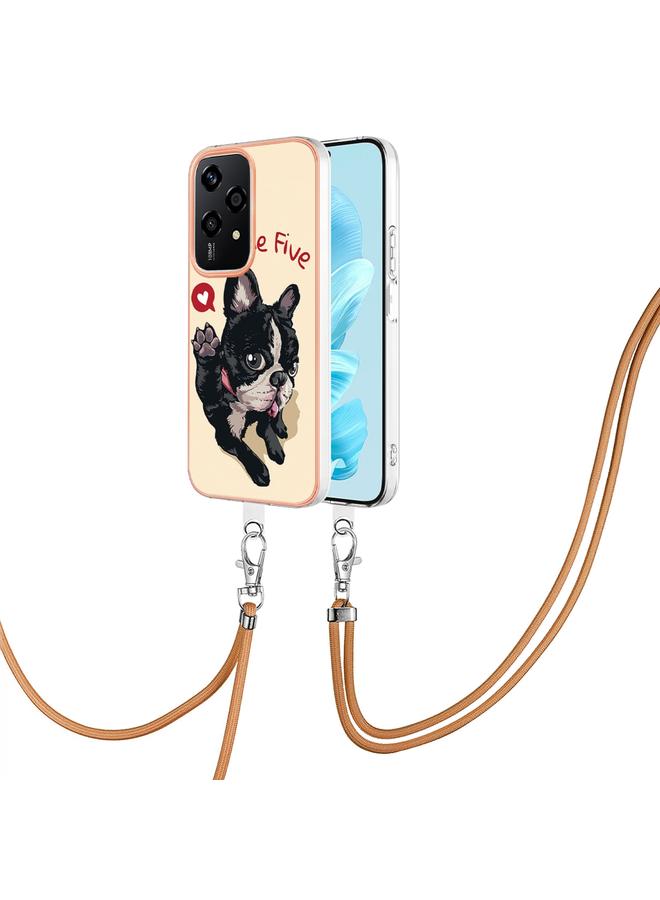 زبون جراب لهاتف Honor 200 Lite Global مطلي بالكهرباء من الجانبين مع حبل تعليق - Image 1