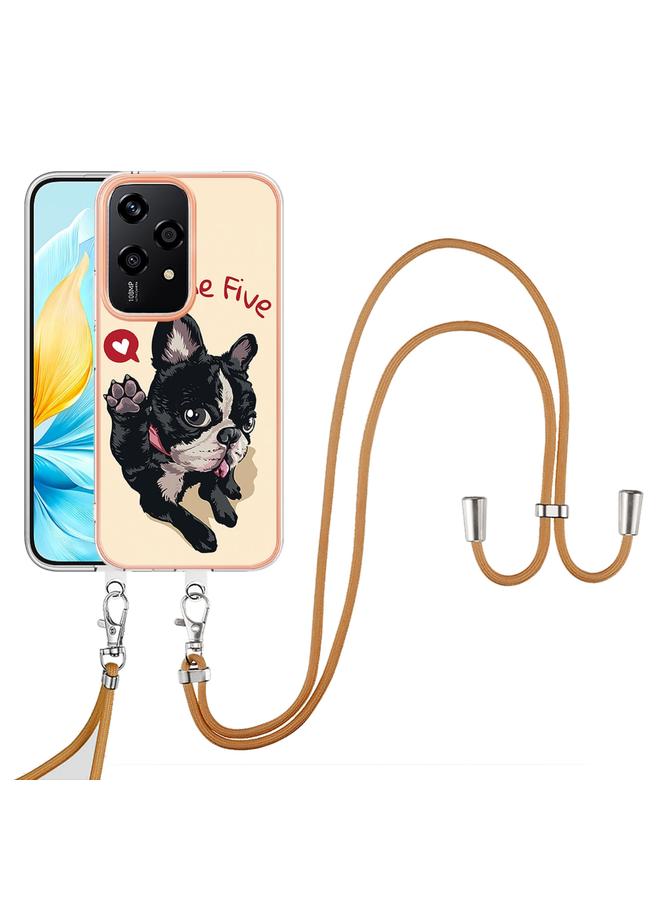 زبون جراب لهاتف Honor 200 Lite Global مطلي بالكهرباء من الجانبين مع حبل تعليق - Image 2